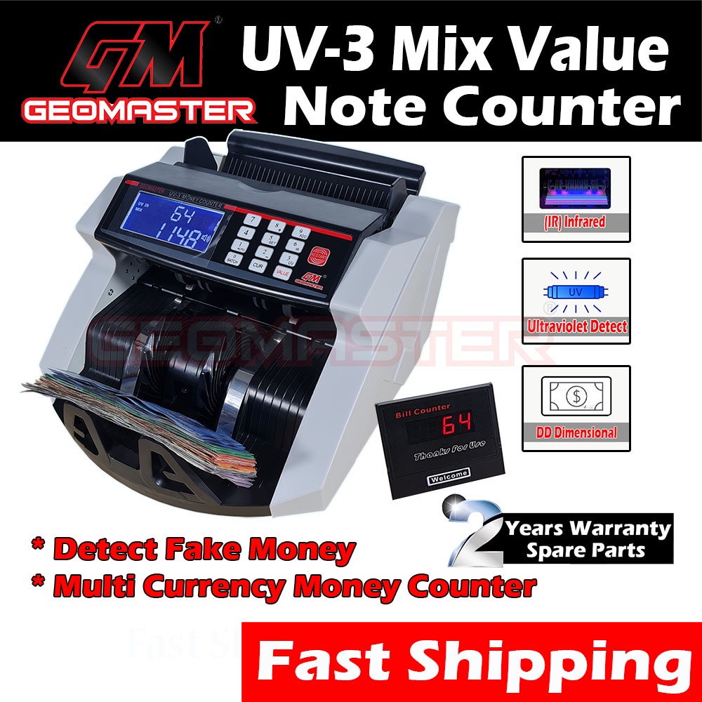 Geomaster UV-3 Money Bank Note Counting Machine / Money Count / Money ...