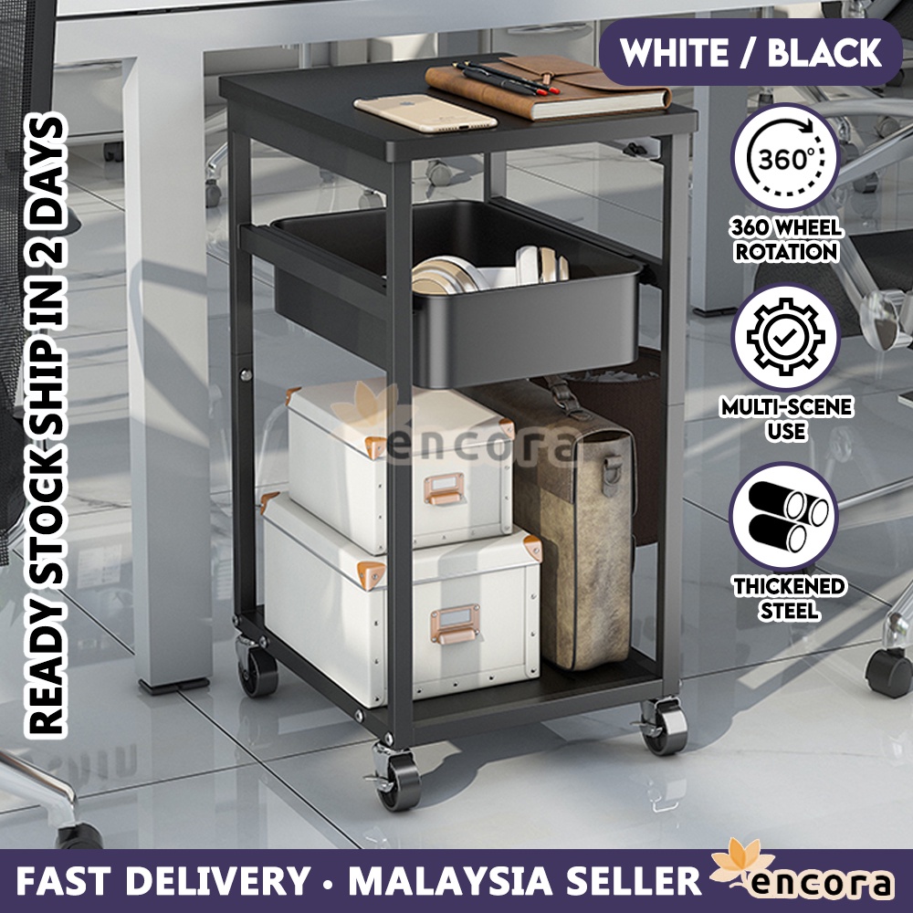 Encora Steel Kitchen Trolley Rack Troli Rak Penyimpanan Office Storage ...