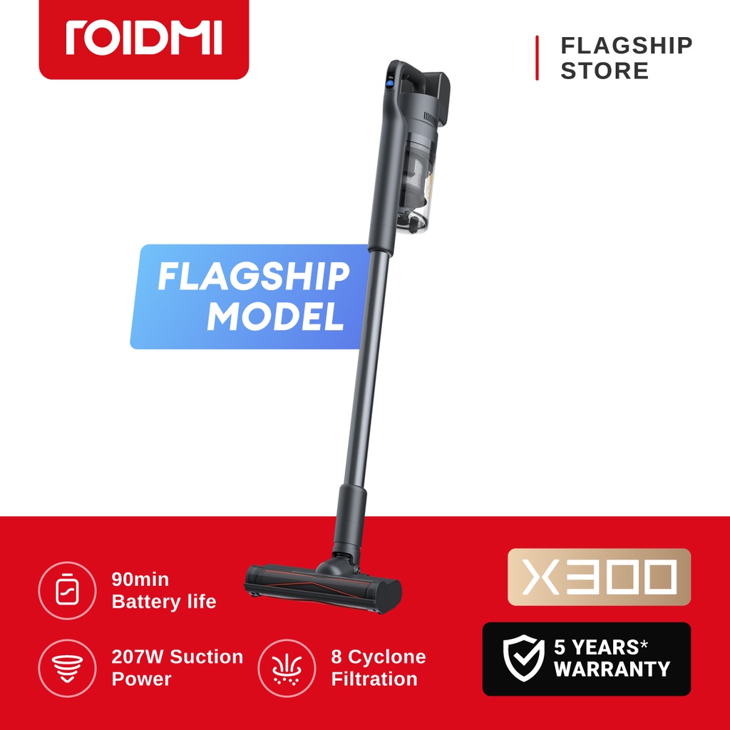 ROIDMI X300 Cordless Vacuum Cleaner 5 Years Manufacturer Warranty For