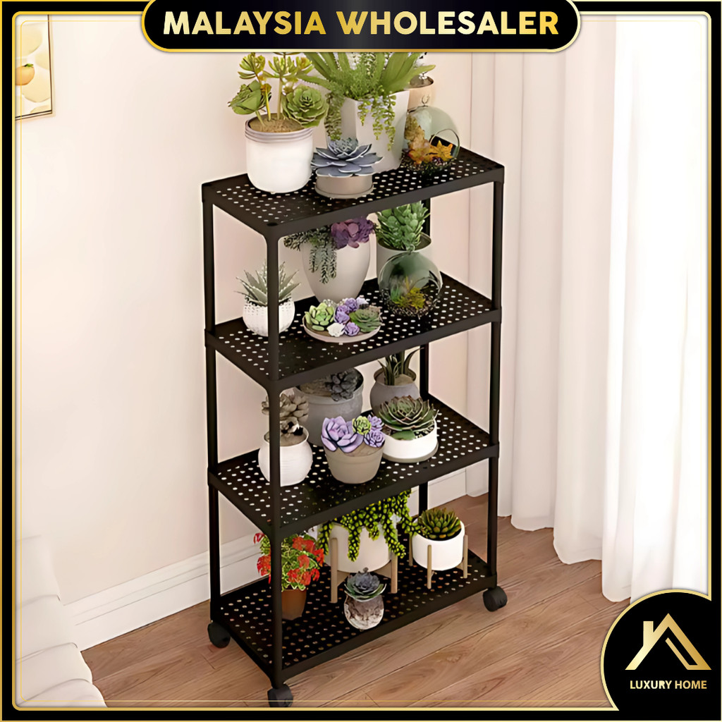 5 Layer Black Plastic Kitchen Storage High Quality Organize Rack With ...