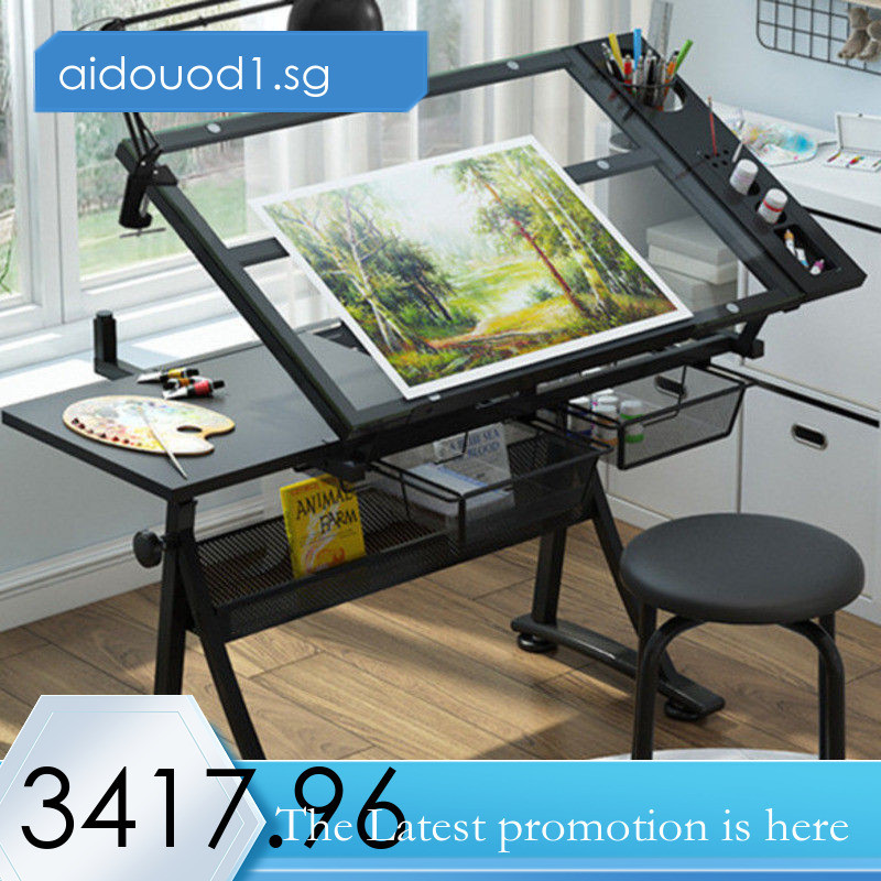 Adjustable Art Craft Drawing Hobby Table Writing Studio Drawers ...