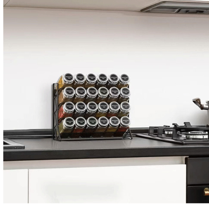 Rack wall mounted spice rack kitchen cabinet storage rack | Shopee ...