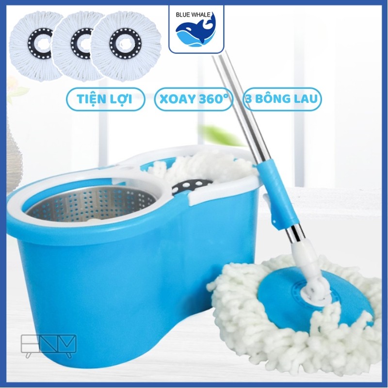 [3 MOPS] Solid Iron Cage Mop Set, 360 Degree Mop with 3 Good Absorbent ...