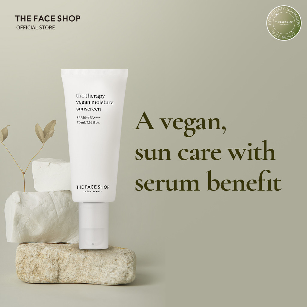 THEFACESHOP The Therapy Vegan Moisturizing Sun Serum SPF50+ PA++++ (50g ...