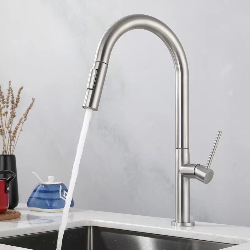 Single Cold Water Faucet Sus304 Stainless Steel Kitchen Pull-Out Faucet ...