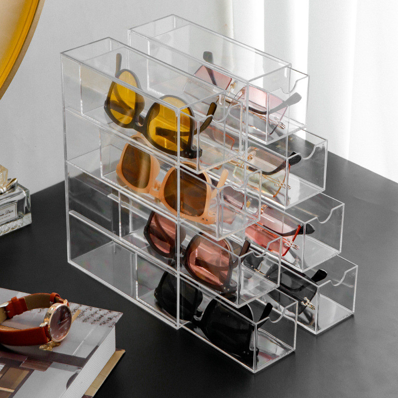 LUXATAS™ Acrylic sunglasses spectacles storage display case fits 4 Set ...