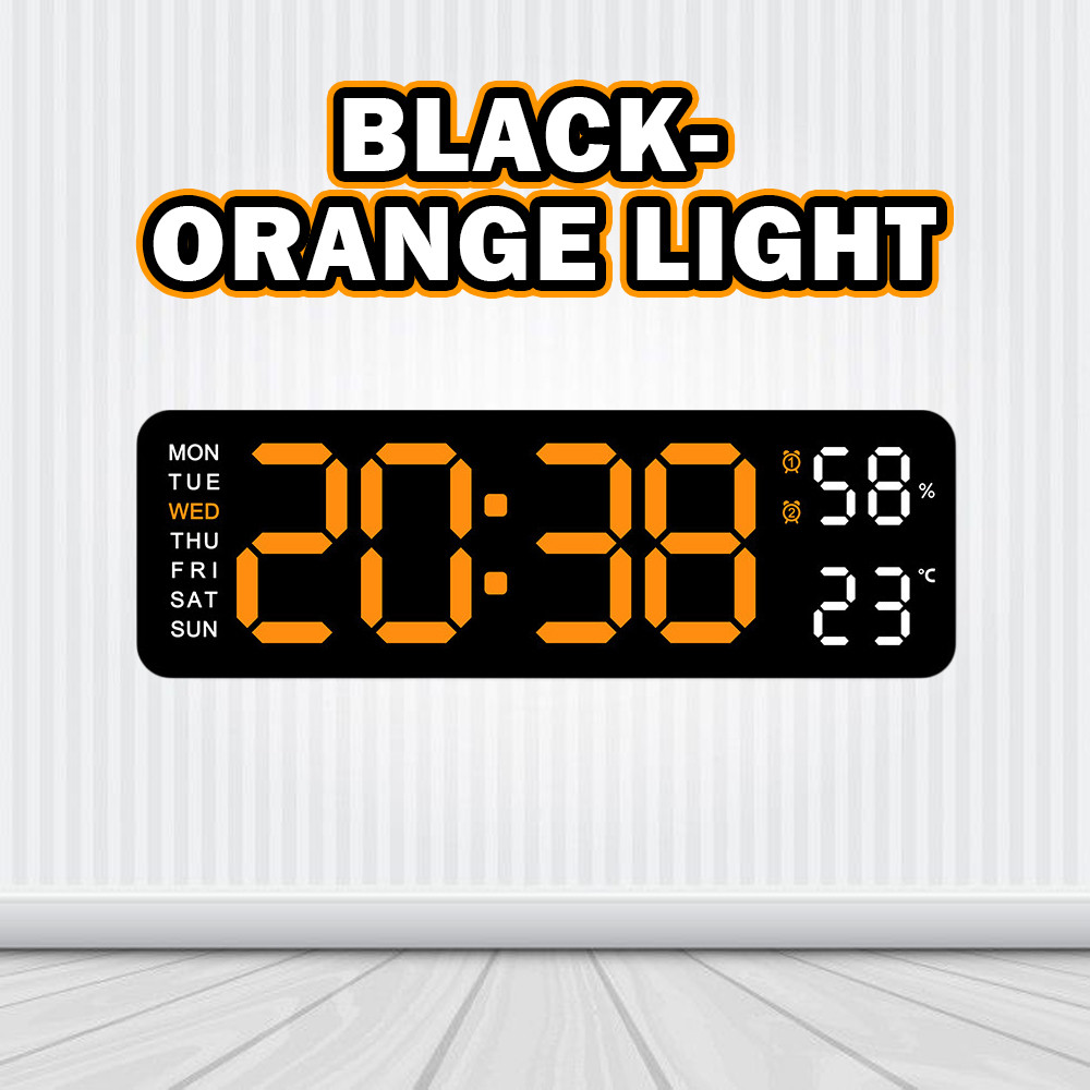 PRADO LED Digital Wall Clock USB Charge Large Display Date Time 12