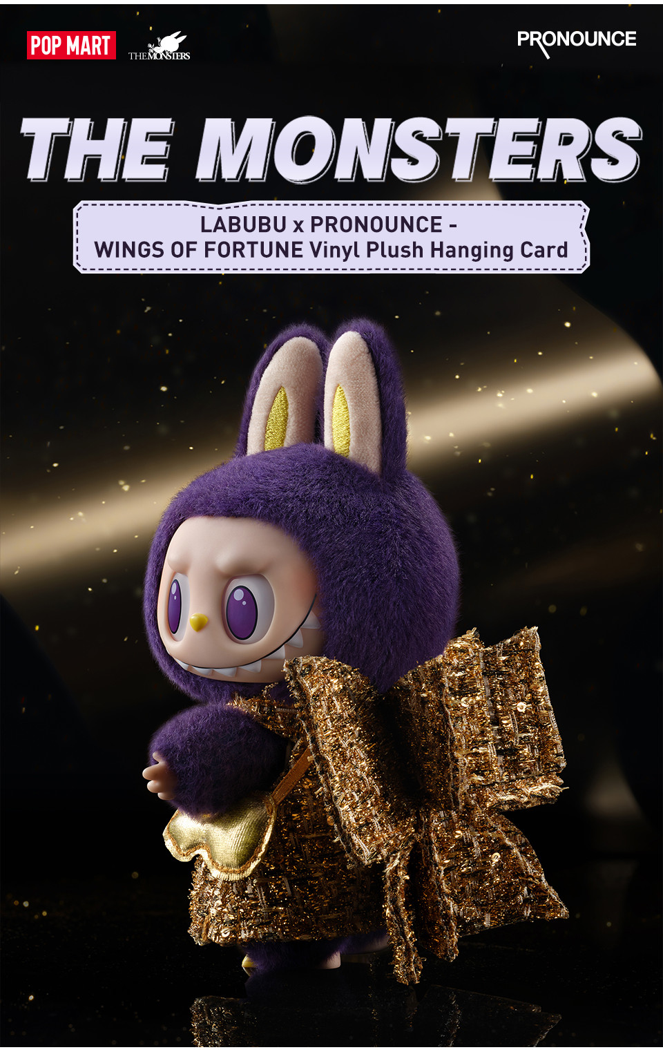POP MART LABUBU x PRONOUNCE - WINGS OF FORTUNE Vinyl Plush Hanging