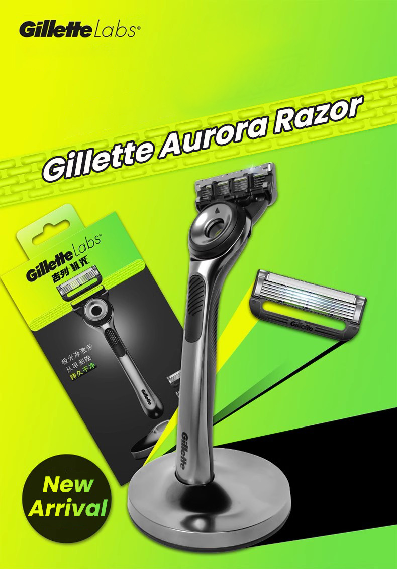 Gillette Labs Razor Aurora Premium Limited Gold Edition Shaving Kit 5 ...