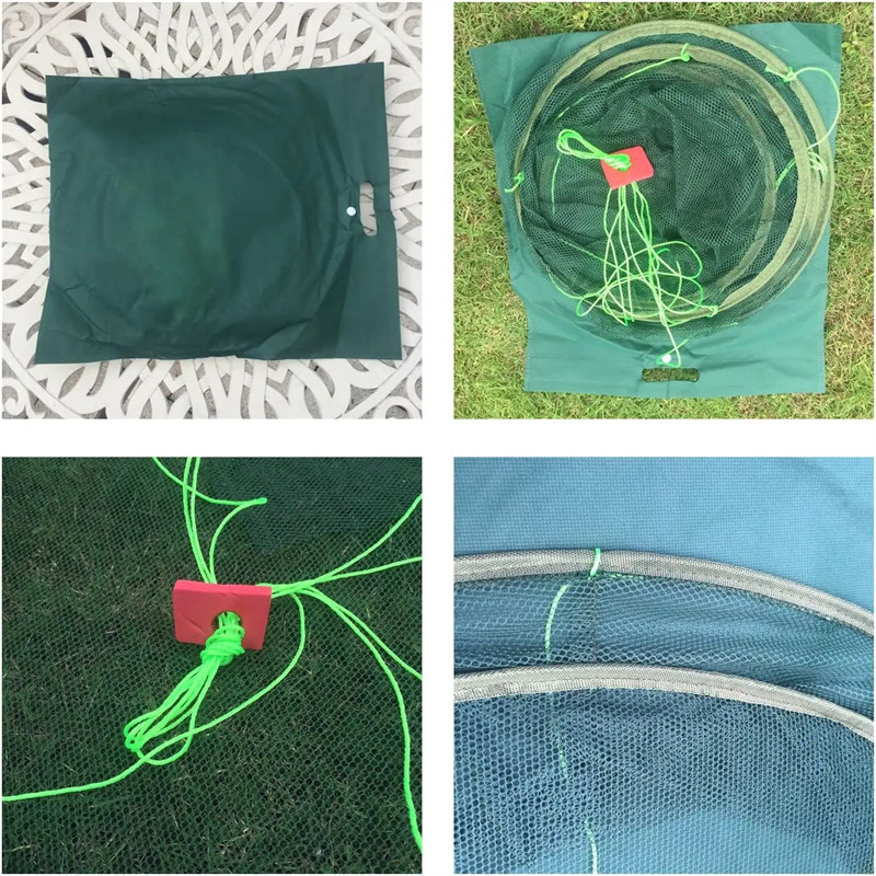 Fishing net Foldable 100/80cm Round Moving Net Cage Trap Fishing Trap ...