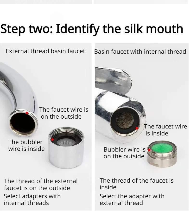 Faucet Adapter 4 Points Male to 20mm 22mm 24mm 26mm 28mm Fine/Coarse ...