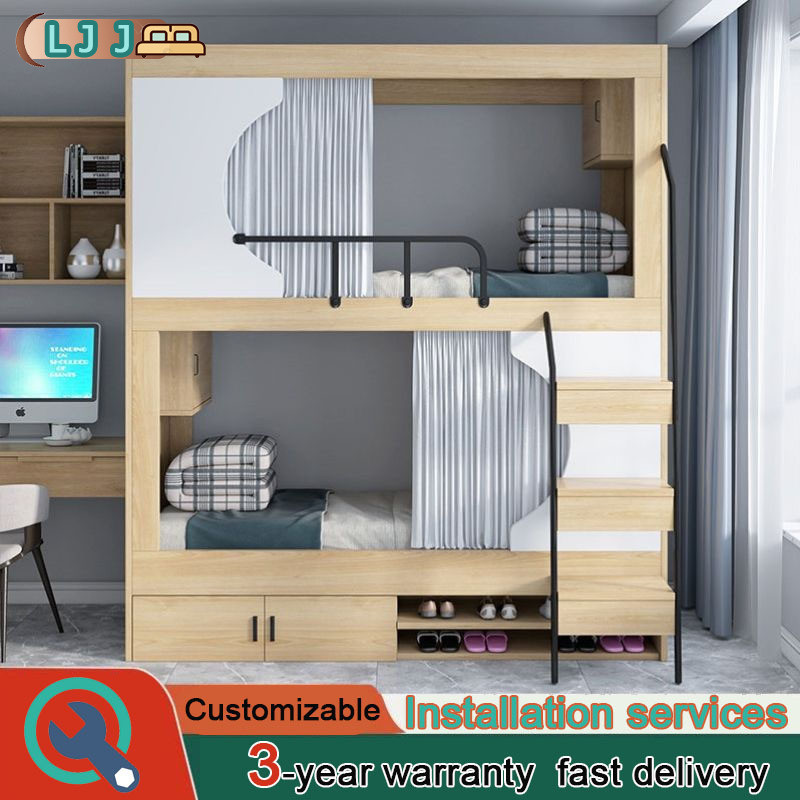 Bed Space Capsule Bed Frame Double Layer Multifunctional Frame Bunk Bed ...