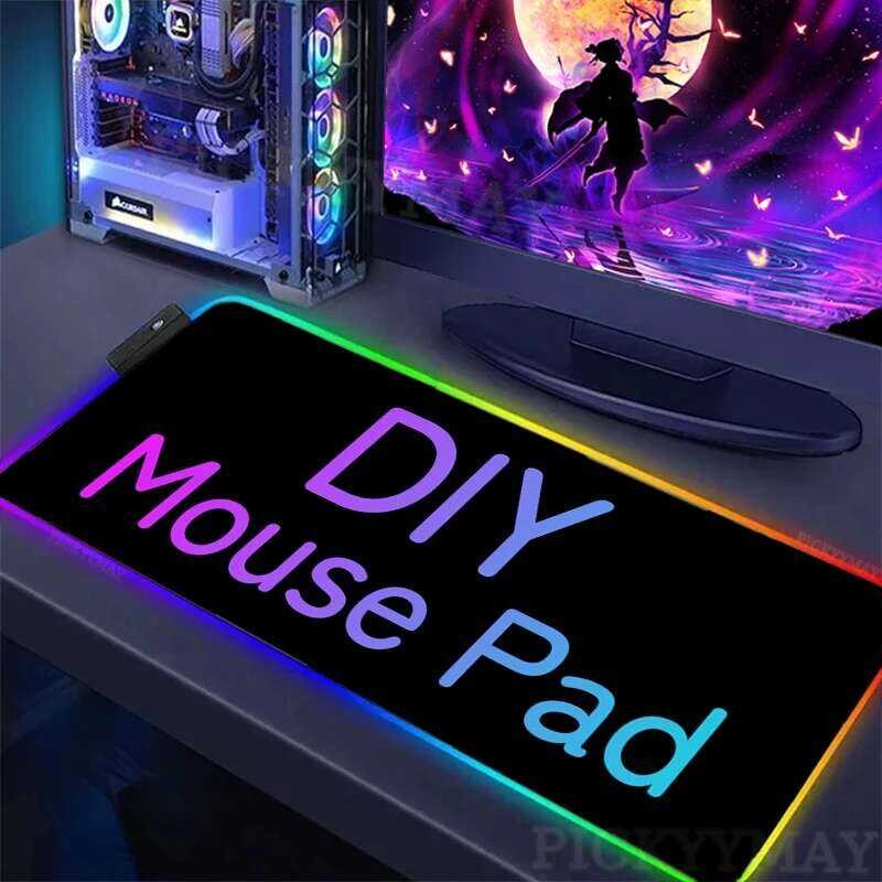 DIY Large RGB Mouse Pad XXL Gaming Mousepad Custom Picture LED Mouse ...