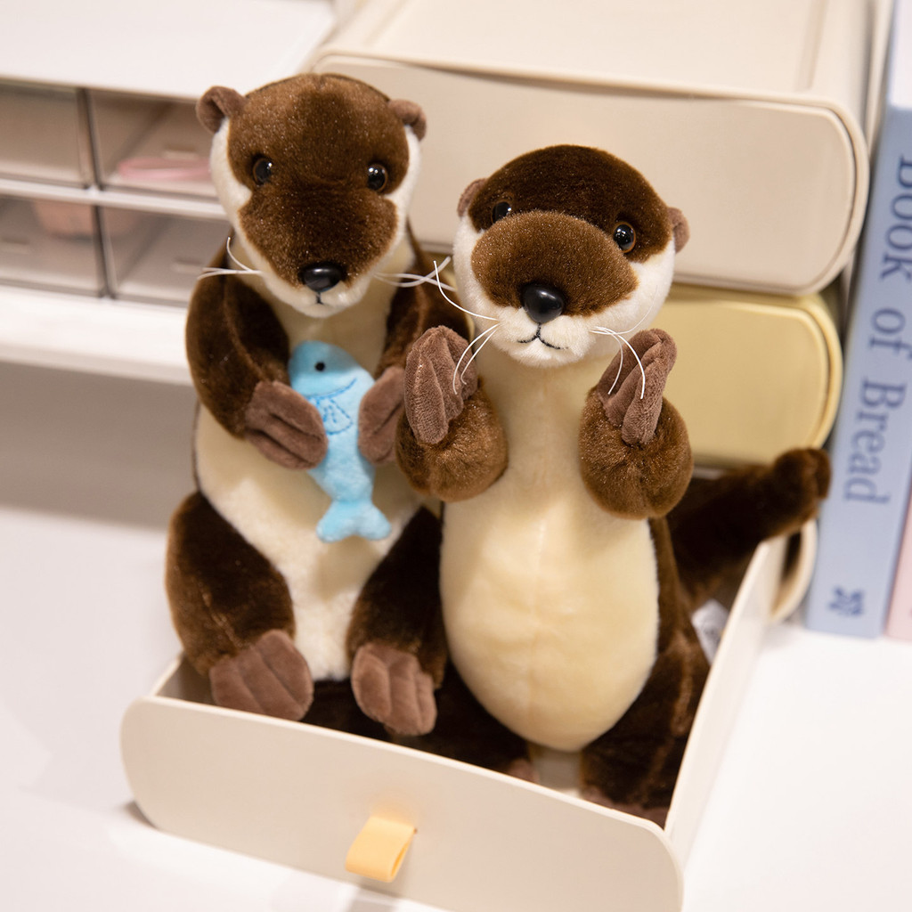 PLUS NEW Soft and Cute Otter Plush Toy Sitting Posture Lying Posture ...