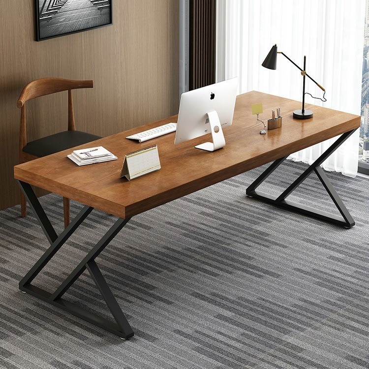 Solid Wood Computer Desk Meeting Table Home Writing Desk Industrial ...