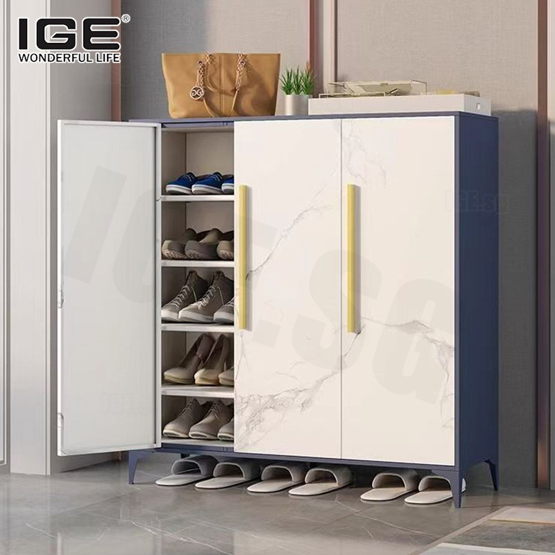 IGE Steel Shoe Cabinet Hallway Dust-proof Bedroom Entrance Shoe Rack ...