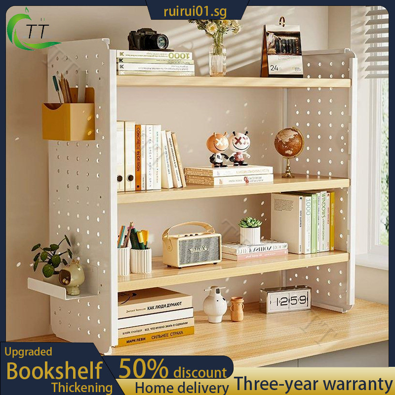 T.U Bookshelf Rack Table Bookshelf Hole Board Home Study Desk Multi ...