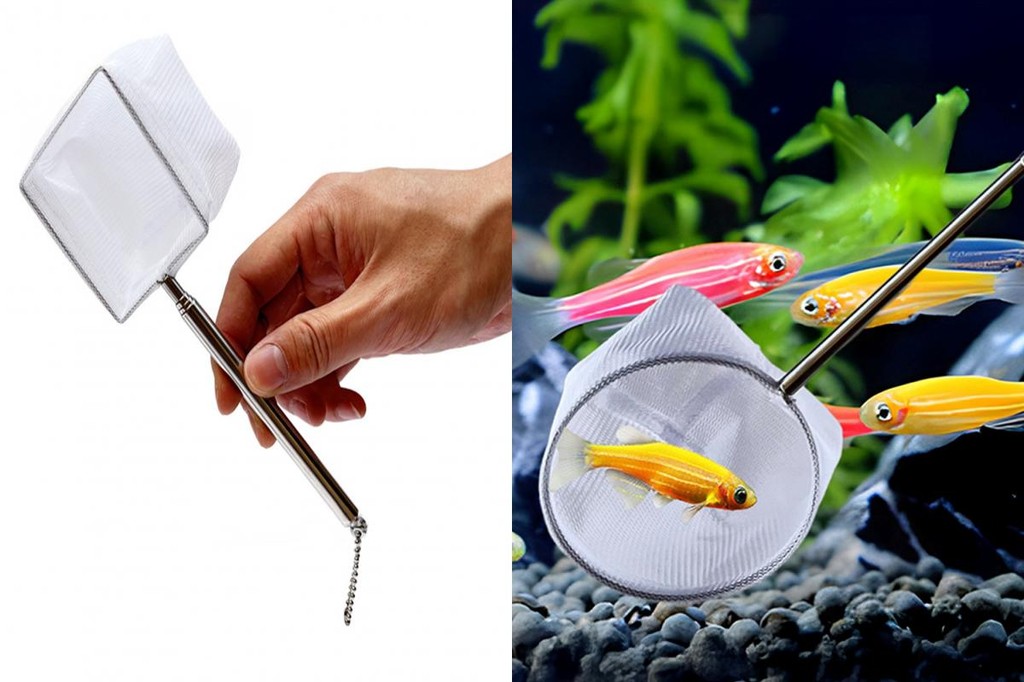 Vip Aquarium Cleaning Net Floating Debris Remover Long Handle Fine Mesh ...