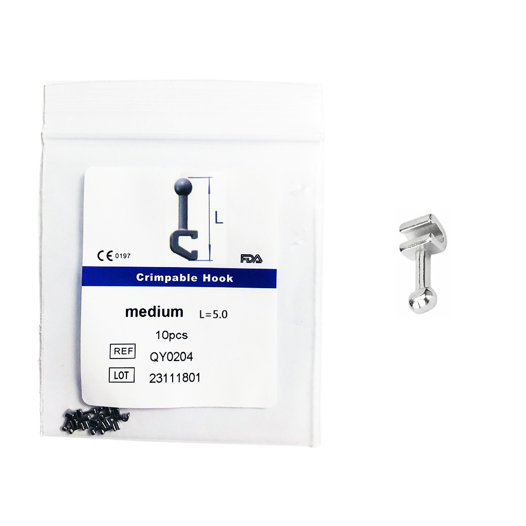10pcs/Pack Crimpable Hooks Extended Traction For Hook Medium/Long/Short ...