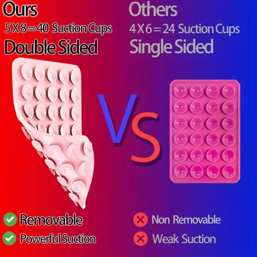 Square Double-sided Silicone Phone Suction Sucker Pad Bracket, Non-slip ...