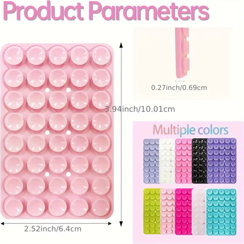 Square Double-sided Silicone Phone Suction Sucker Pad Bracket, Non-slip ...