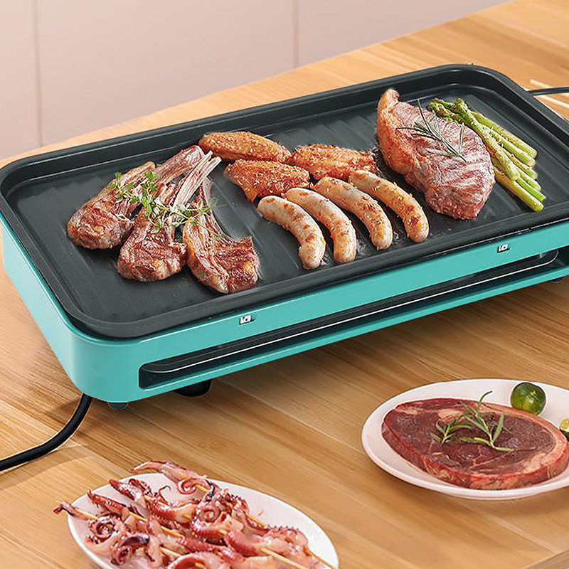 Electric BBQ Grill Smokeless Pan Korean Barbeque Griddle Plate Pot ...