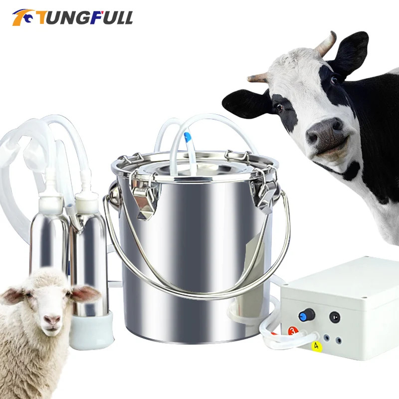 5L Cow Goat Electric Milking Machine Milker Bucket Vacuum Pump ...