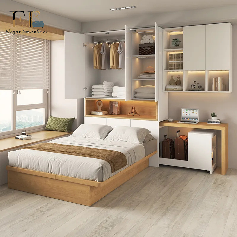 EF Bed Frame Tatami Wardrobe Bed Integrated Small Bed Multifunctional ...