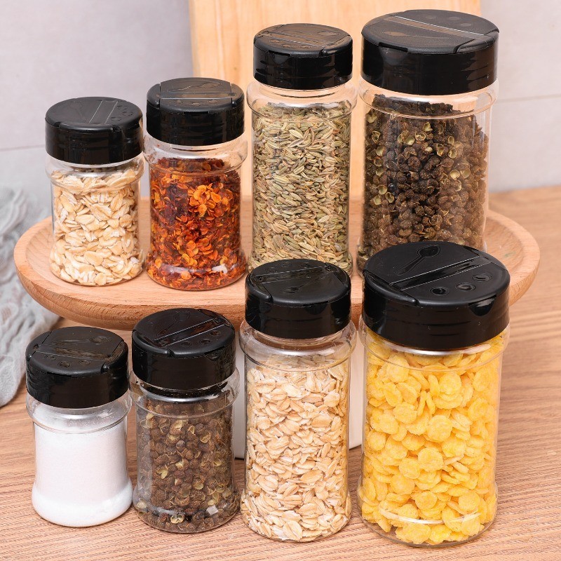 Double Lids Seasoning Container Box - Kitchen Spice Plastic Storage ...