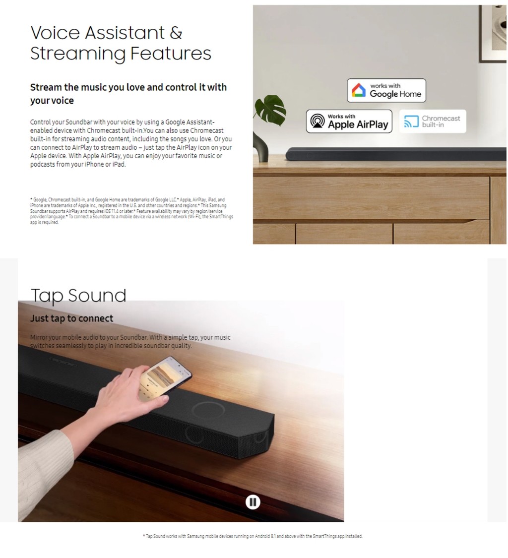 Samsung HW-S800D/XS Ultra Slim Soundbar 3.1.2 ch Sub Woofer (2024 ...
