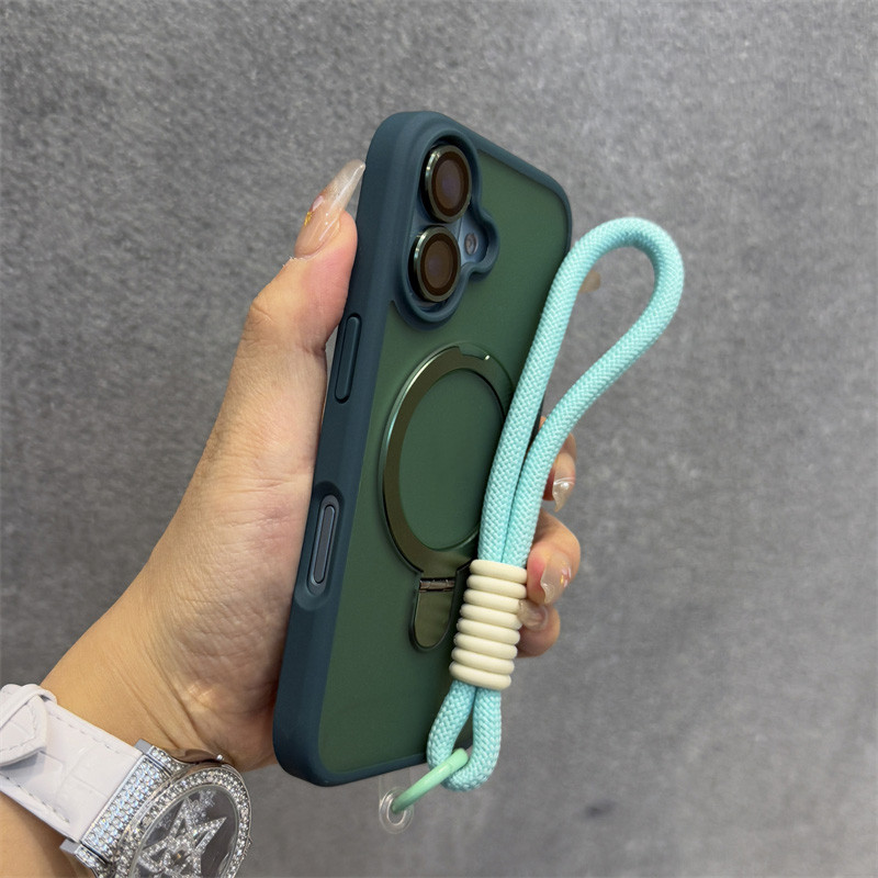 Magnetic Bracket Frosted Phone Case with Hanging Rope Is Suitable for ...