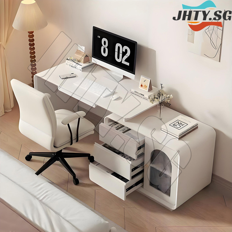 Retractable Corner Computer Desk Study Table Solid Wood Paint ...