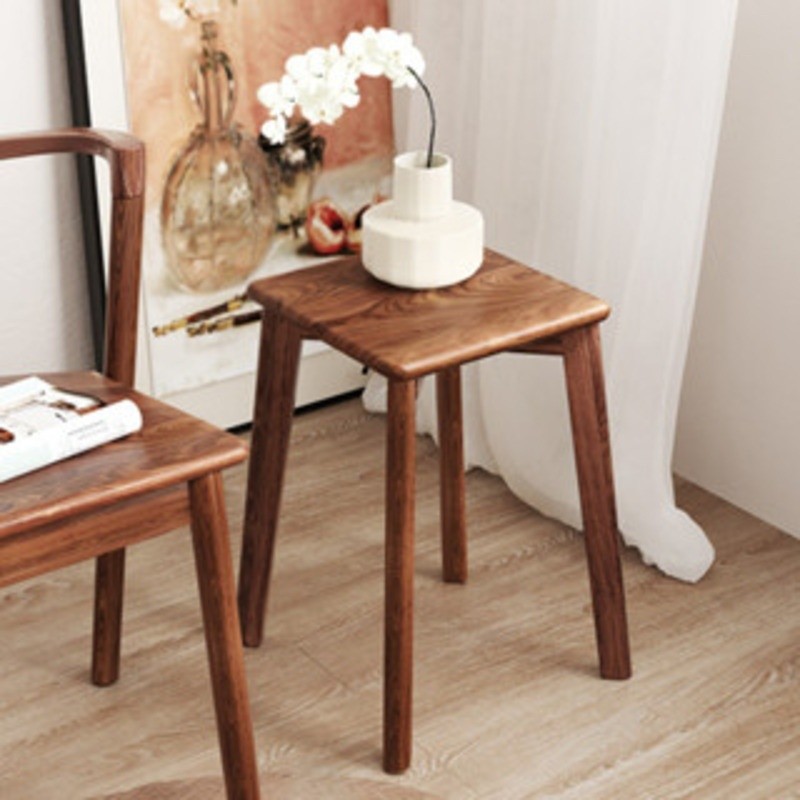 Wood Stool Household Solid For Use Stackable Thick Commercial Dining ...