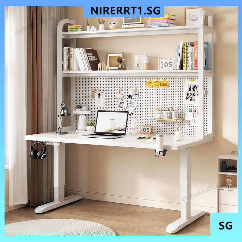 Intelligent Computer Desk DIY Pegboard Solid Wood Electric Lifting ...
