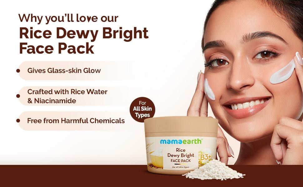 Mamaearth Rice Dewy Bright Face Pack (200g) | Shopee Singapore