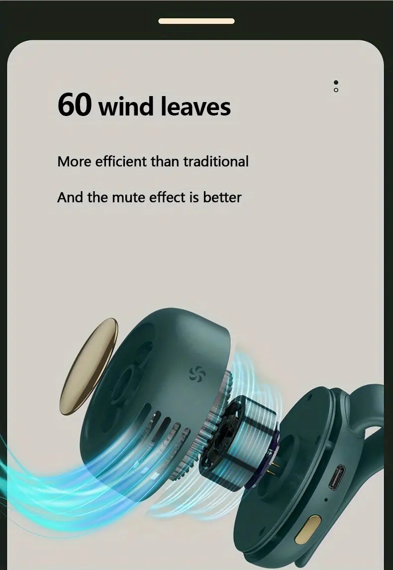 Portable silent mini bladeless electric fan, adjustable 3-speed ...