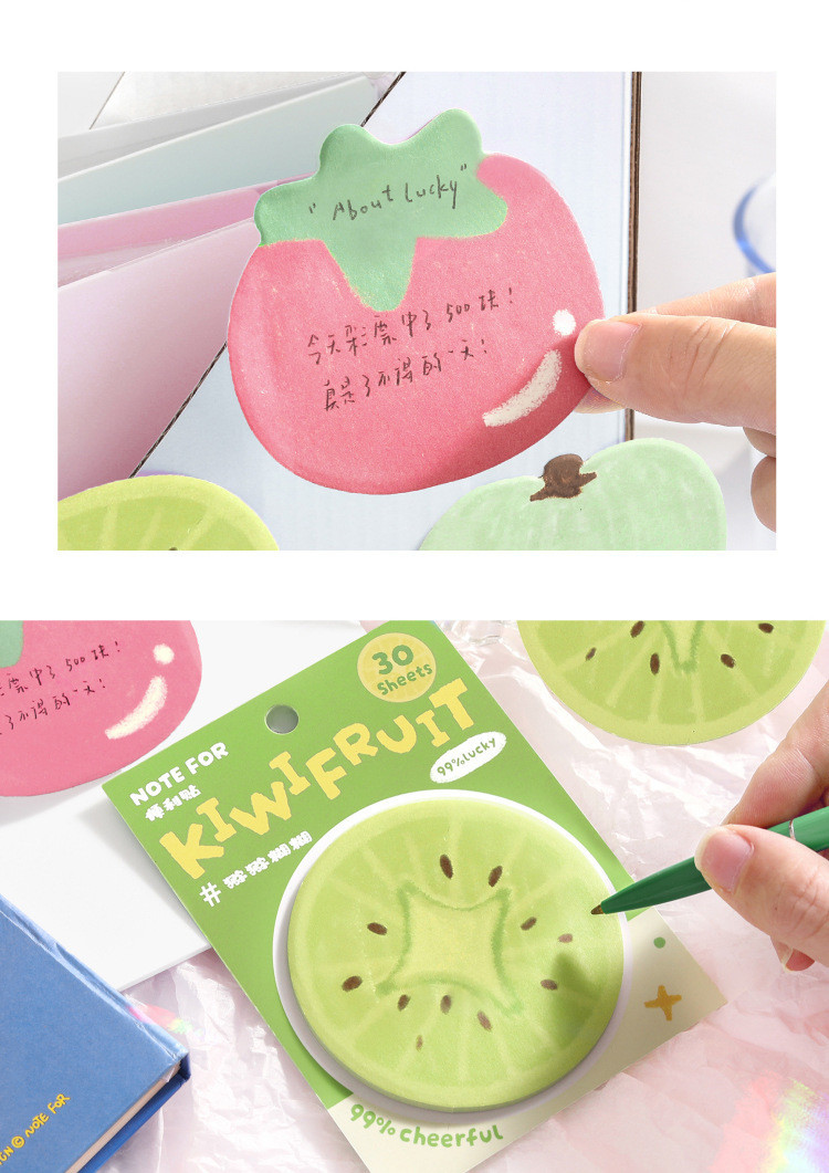 30 pcs Fruit Shaped Sticky Notes Fruit Sticky Cute Summer Self Note ...