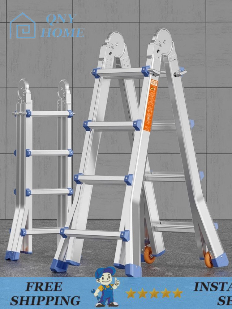 🔥Foldable🔥 Telescopic Steps - Portable Aluminum Ladder/Home Use/Multi ...