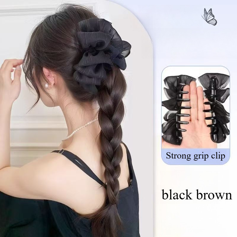 45cm ponytail braid Hair extensions wig Shark with ponytail Hand woven ...