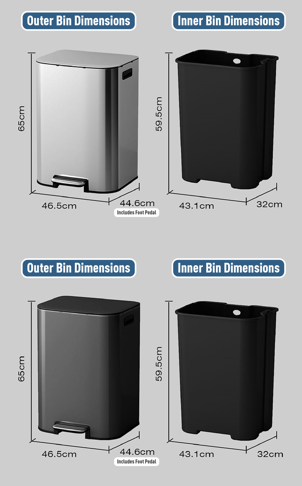[SG STOCK] Stainless Steel Pedal Dustbin | Soft Close Lid Trash Bin ...