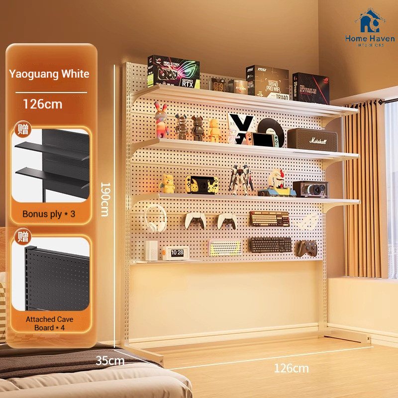 HH Pegboard Storage Rack Vertical Perforated Board Rack Floor-standing ...