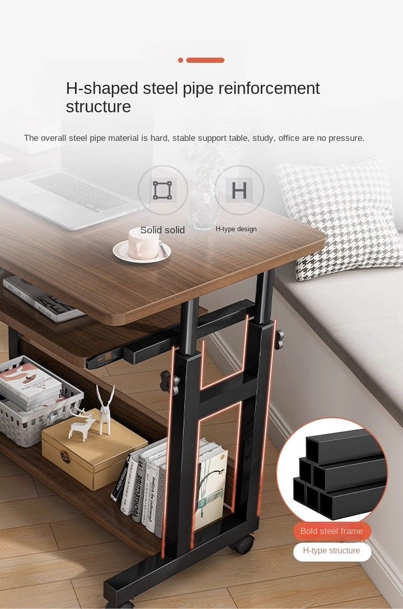 Movable Bedside Laptop Table Computer Table With Wheels Study Desk Bed ...