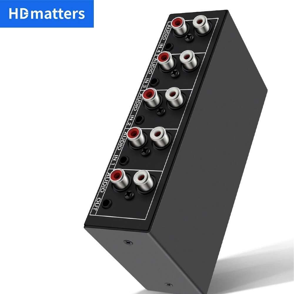 Stereo Audio Selector Switcher 4X1 Passive 3.5mm Aux L/R RCA audio ...