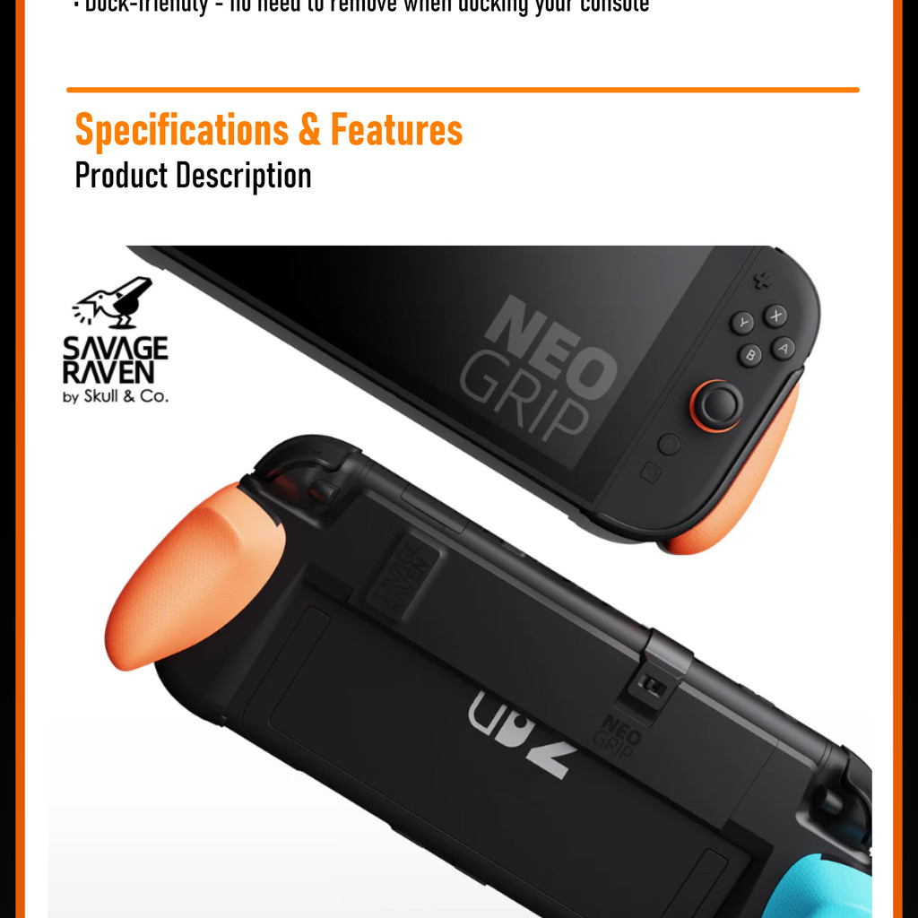 Skull & Co Nintendo Switch 2 NeoGrip Ergonomic Grip Protective Handle ...