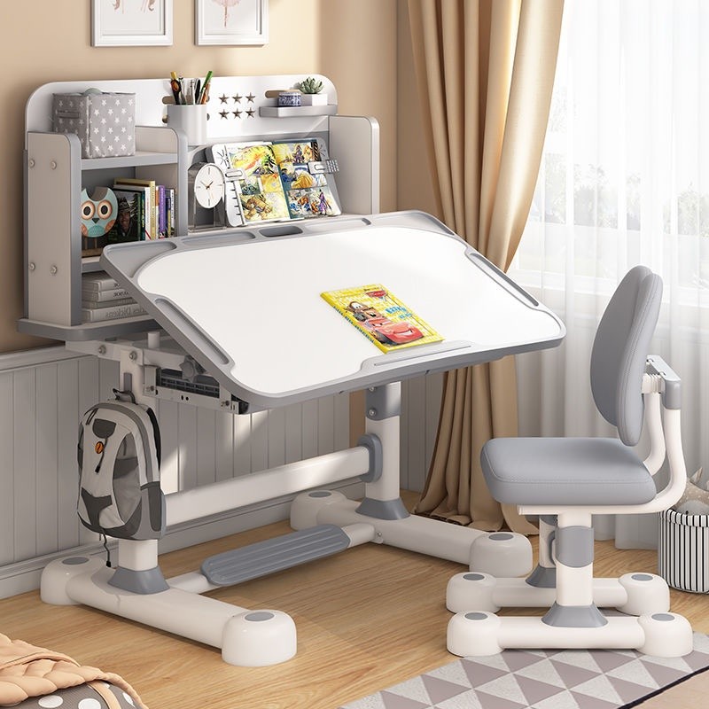 Study Table Ergonomic Kids Height Adjustable Table Student Study Desk ...