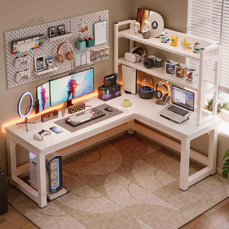 Corner Computer Table L-type Computer Desk Home Gaming Table Equipped ...