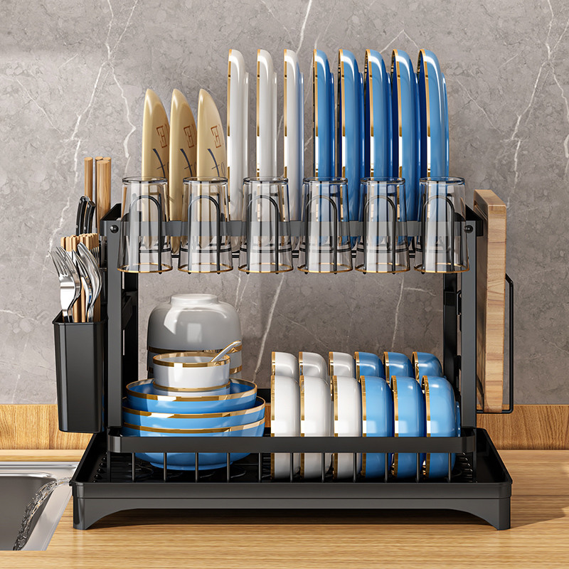 SG Stock Kitchen Dish Rack Sink Bowl Chopsticks Storage Rack Countertop ...