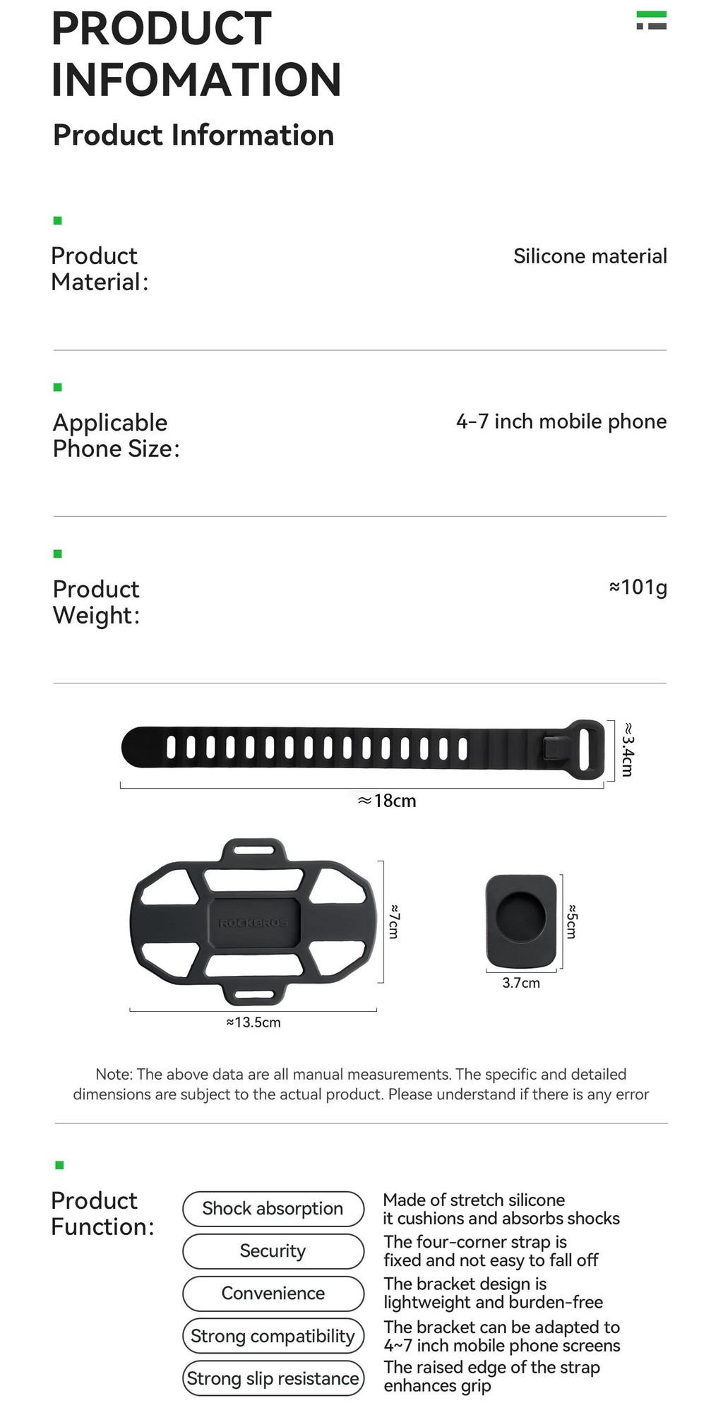 Bicycle Small Clamp Mount & Quick Grip Holder for iPhone 6S (4.7) (sku 52613)