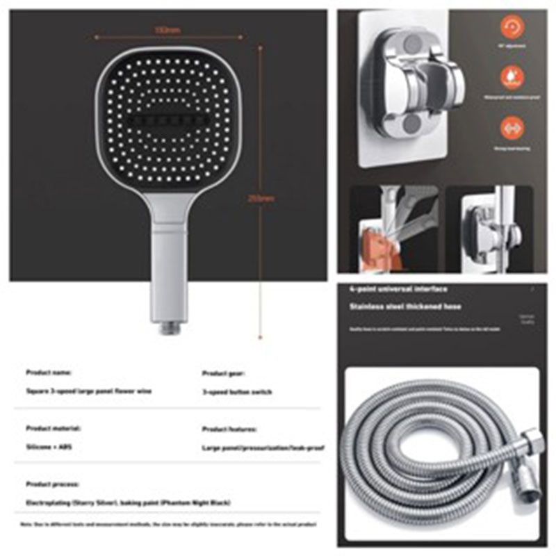 （🔥SG stock🔥）130mm large panel shower head 3 modes high-pressure water ...