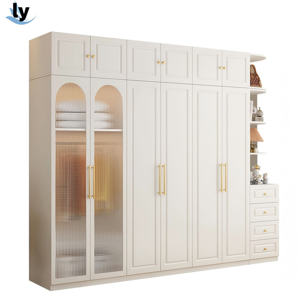 Cream style wardrobe/sliding wardrobe cabinet storage large wardrobe ...